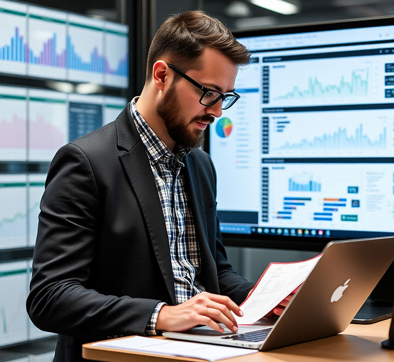 Analista operando plataforma TDAX de recuperação tributária