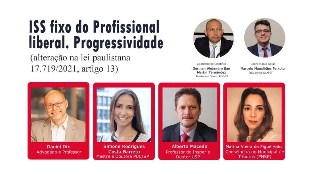 ISS fixo do Profissional liberal. Progressividade (alteração na lei paulistana 17.719/2021)