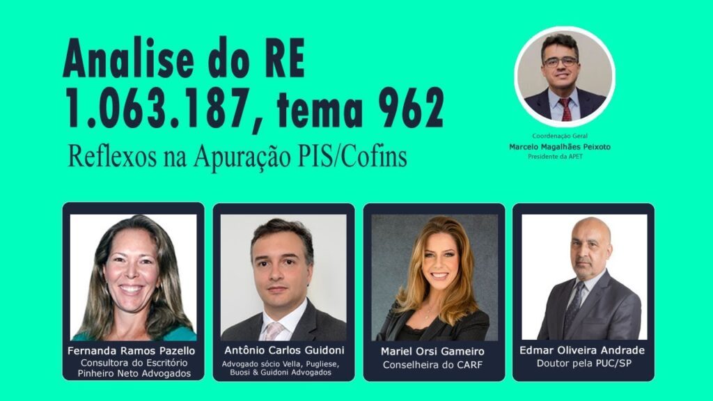 Analise do RE 1.063.187, tema 962, reflexos na Apuração PIS/Cofins