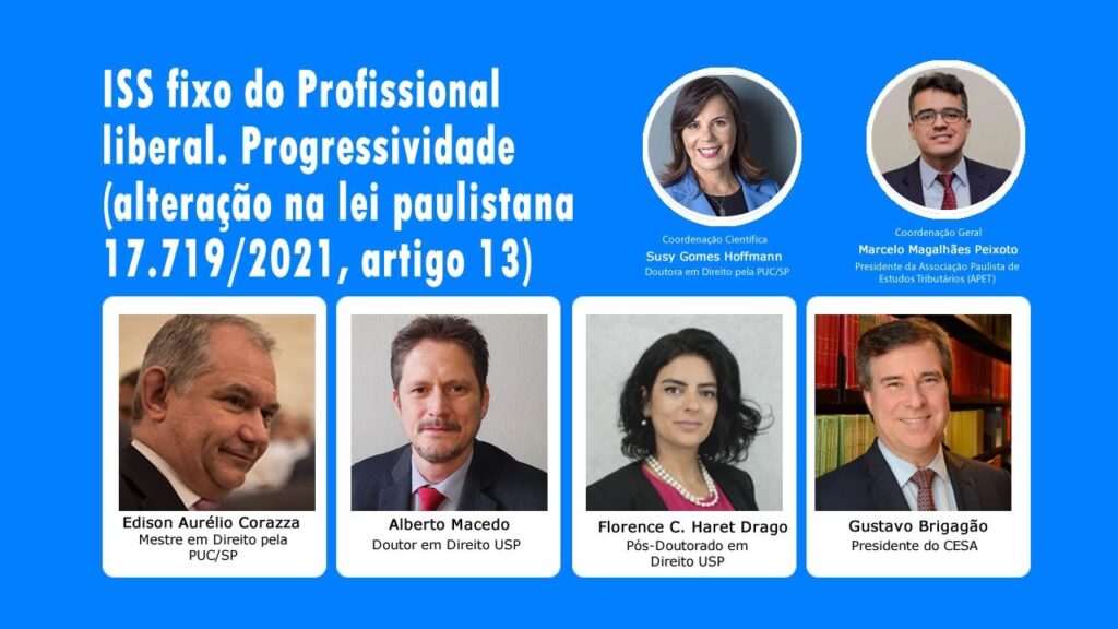 ISS fixo do Profissional liberal. Progressividade (alteração na lei paulistana 17.719/21, artigo 13)