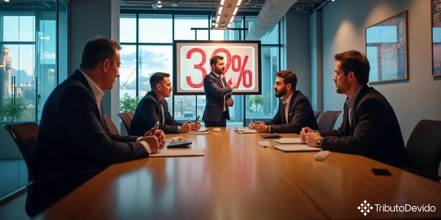 percentual de 32% em serviços de construção para concessionárias