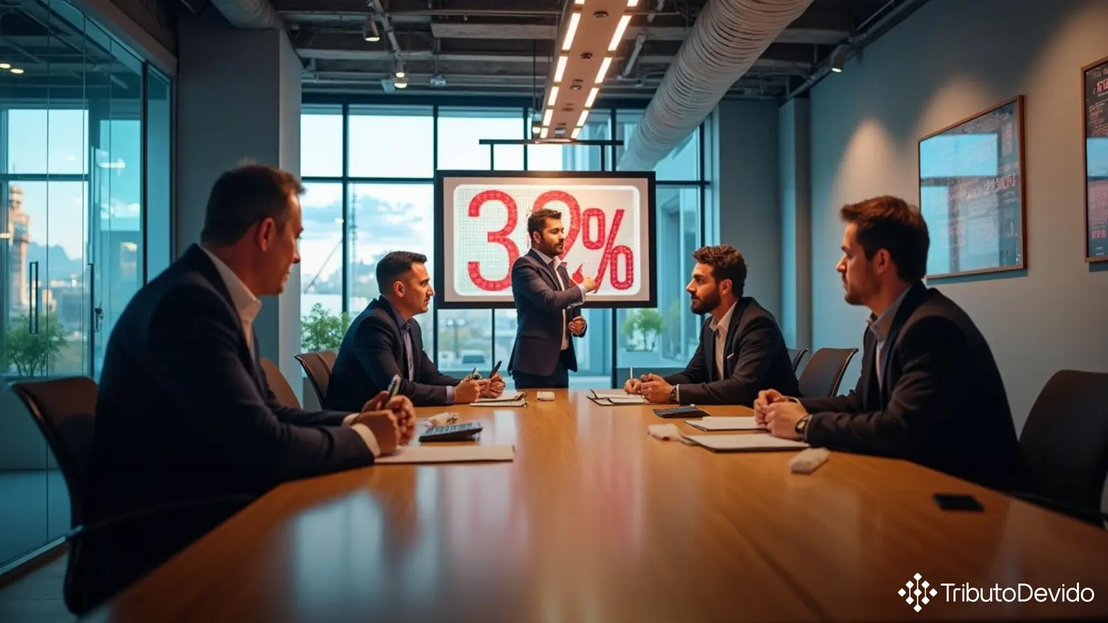 percentual de 32% em serviços de construção para concessionárias