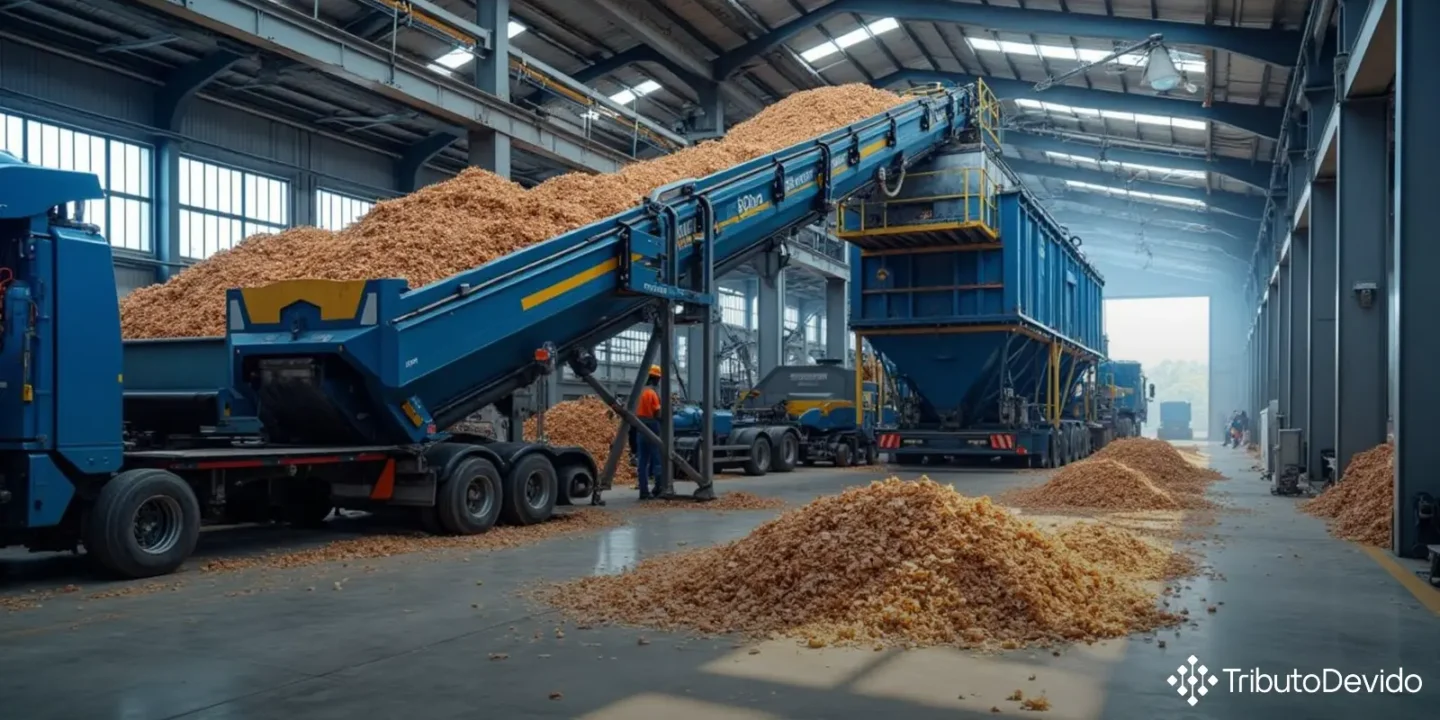 Classificação fiscal de sistemas de empilhamento e recuperação de cavacos