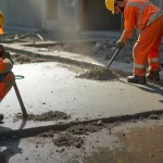 Serviço de concretagem em construção civil