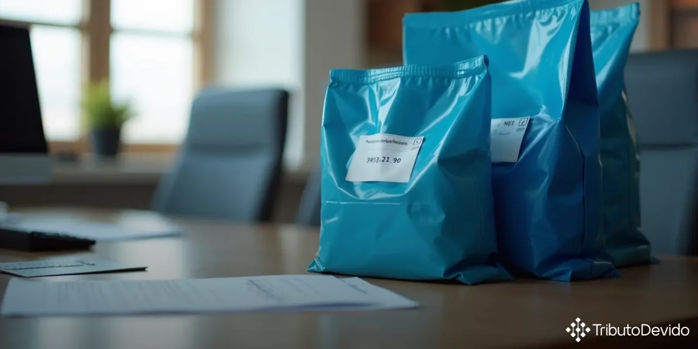 classificação fiscal de sacos de lixo de polímeros de etileno