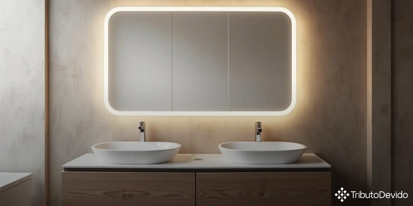 Classificação fiscal de espelho cosmético de bancada com iluminação LED