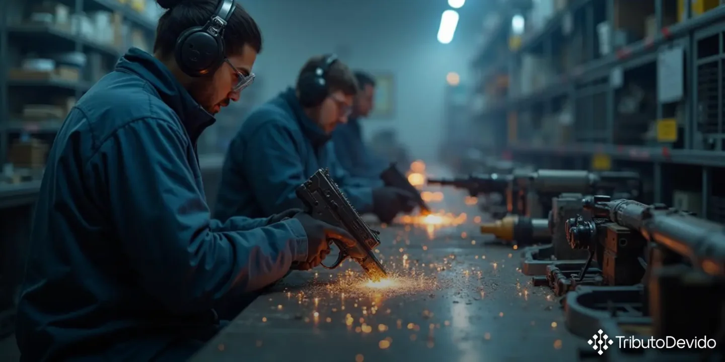 Fabricação armas fogo testes tiro créditos IPI