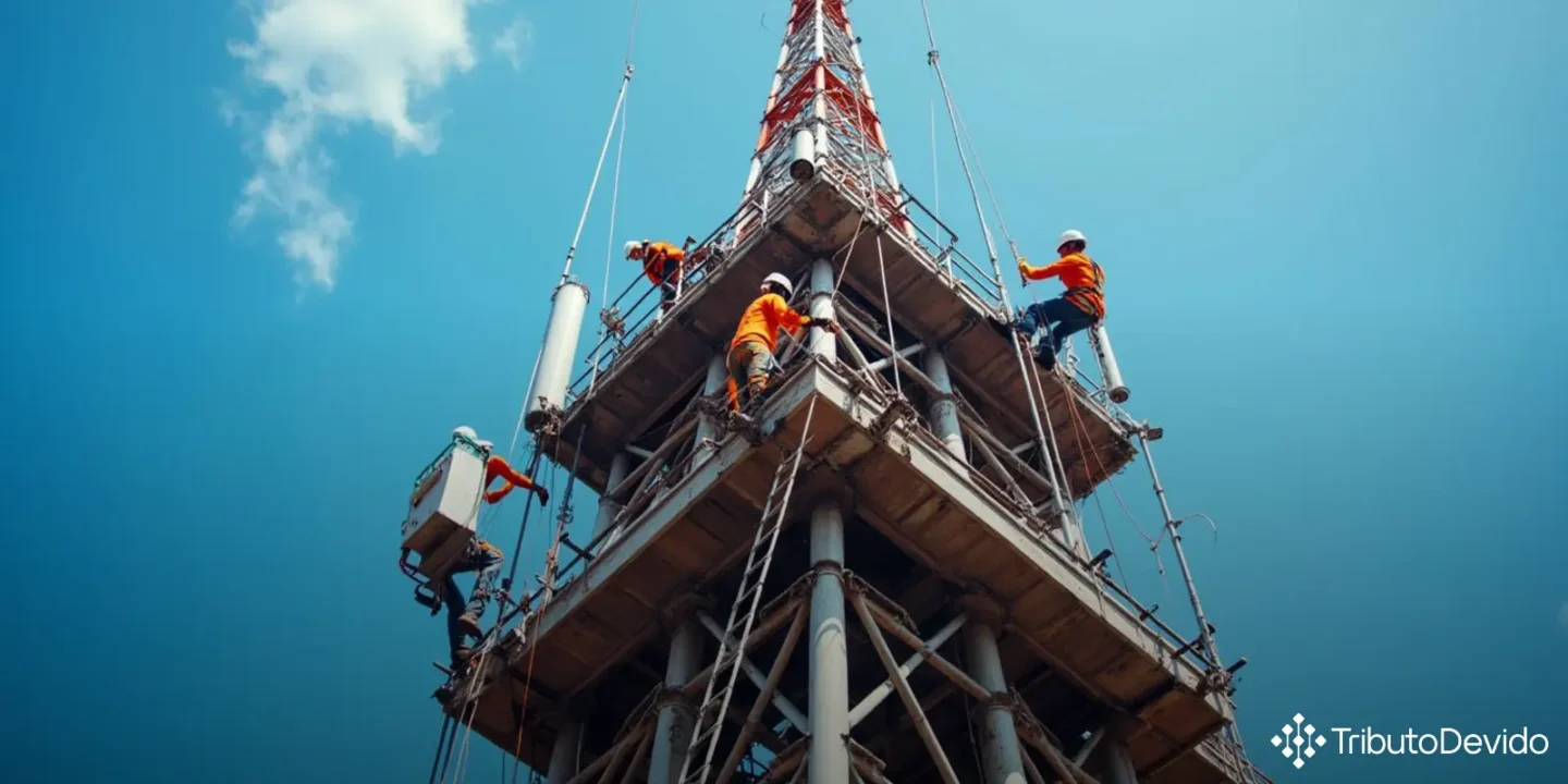 retenção previdenciária na instalação de torres e pórticos