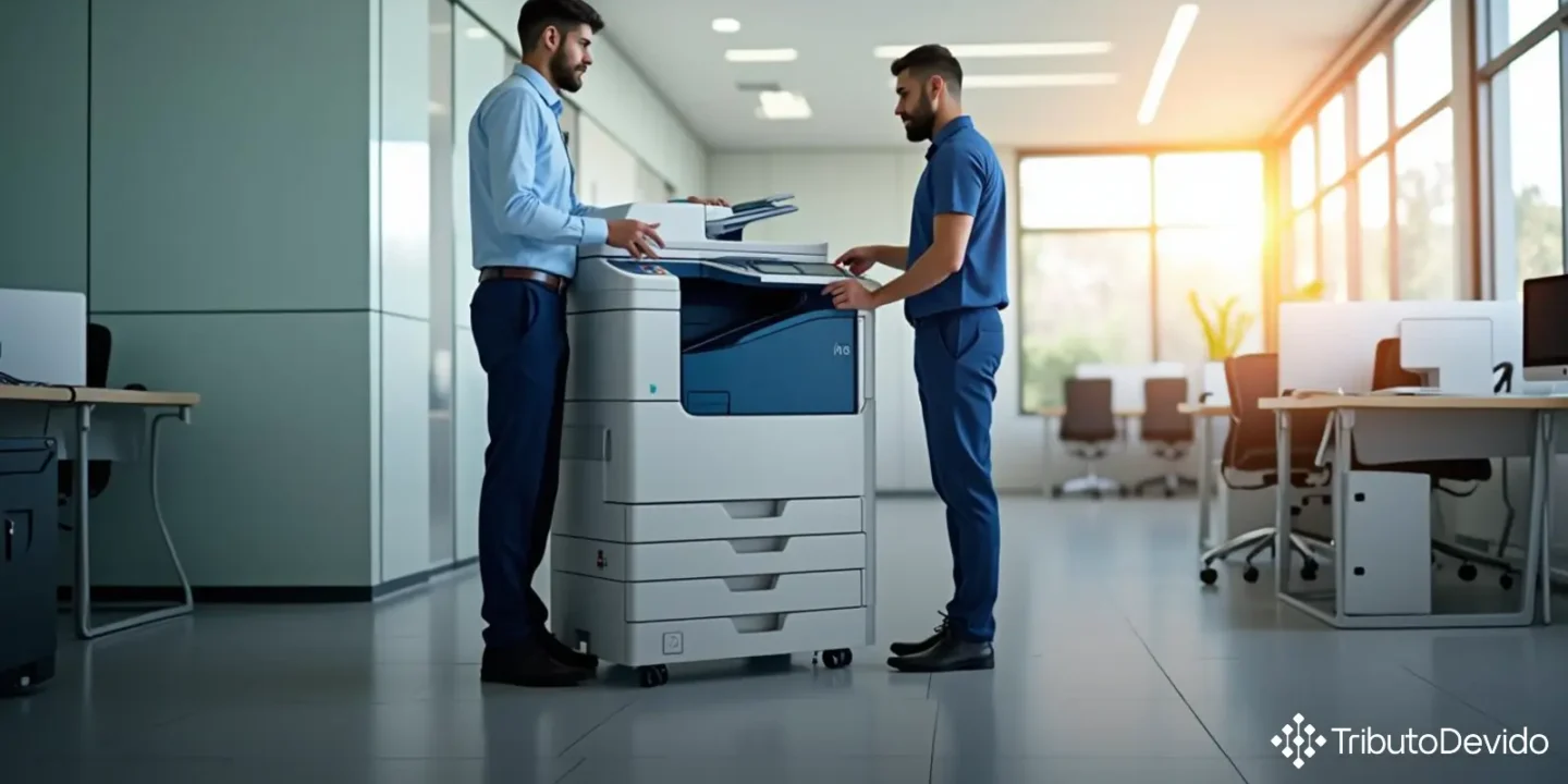 Locação máquinas reprográficas operador Simples Nacional