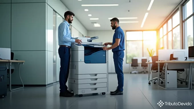 Locação máquinas reprográficas operador Simples Nacional