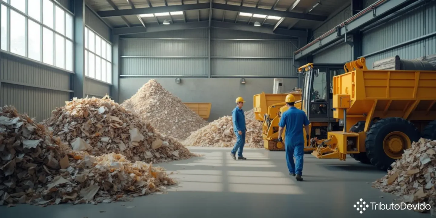 Fragmentação prensagem papel reciclável industrialização IPI