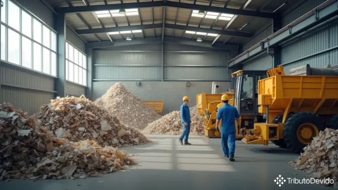 Fragmentação prensagem papel reciclável industrialização IPI